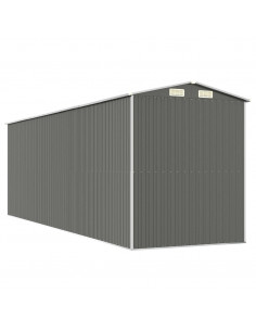 Capanno da Giardino Grigio Chiaro 192x606x223cm Acciaio Zincato
