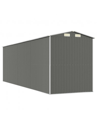 Capanno da Giardino Grigio Chiaro 192x606x223cm Acciaio Zincato