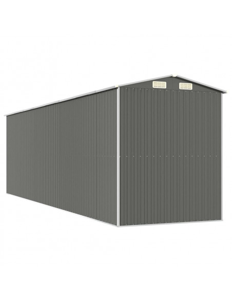 Capanno da Giardino Grigio Chiaro 192x689x223cm Acciaio Zincato