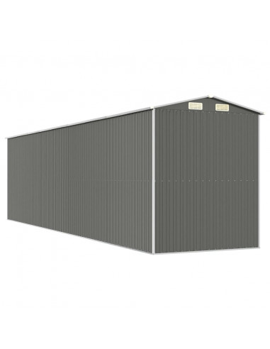 Capanno da Giardino Grigio Chiaro 192x772x223cm Acciaio Zincato