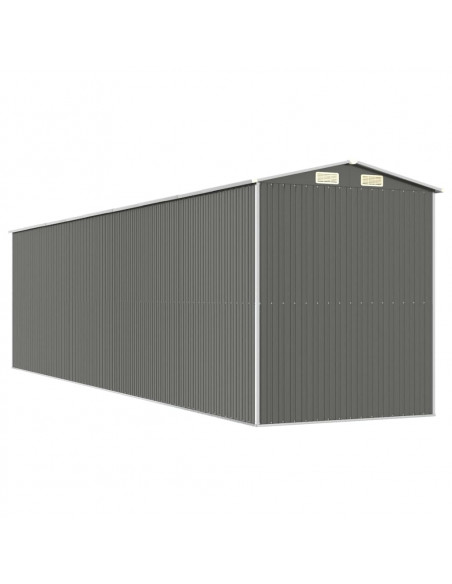 Capanno da Giardino Grigio Chiaro 192x772x223cm Acciaio Zincato