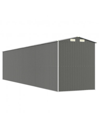Capanno da Giardino Grigio Chiaro 192x855x223cm Acciaio Zincato
