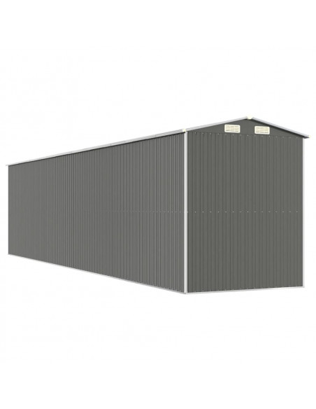 Capanno da Giardino Grigio Chiaro 192x855x223cm Acciaio Zincato