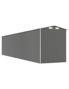 Capanno da Giardino Grigio Chiaro 192x938x223cm Acciaio Zincato