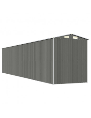 Capanno da Giardino Grigio Chiaro 192x938x223cm Acciaio Zincato