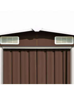 Capanno da Giardino Marrone 257x779x181cm in Acciaio Zincato