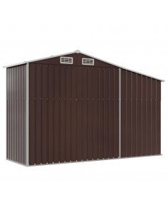 Capanno da Giardino Marrone 277x93x179 cm in Acciaio Zincato
