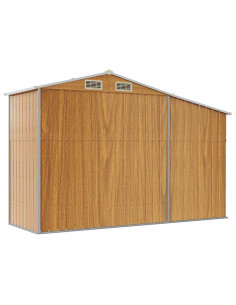 Capanno da Giardino Marrone 277x93x179 cm in Acciaio Zincato