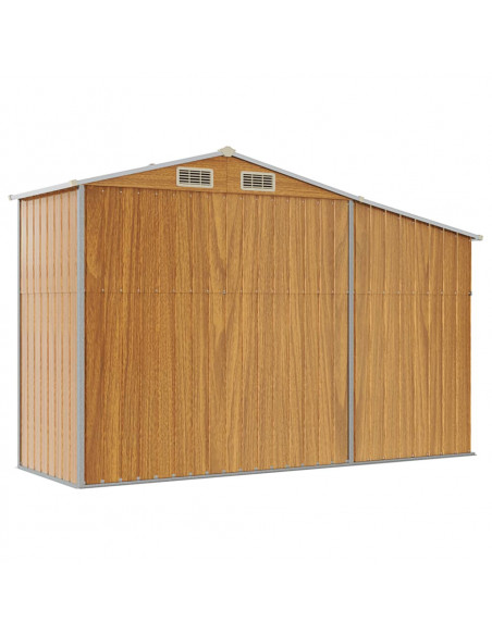 Capanno da Giardino Marrone 277x93x179 cm in Acciaio Zincato