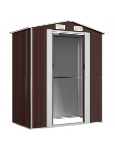 Capanno da Giardino Marrone Scuro 192x108x223cm Acciaio Zincato