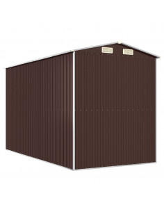 Capanno da Giardino Marrone Scuro 192x357x223cm Acciaio Zincato