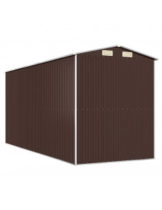 Capanno da Giardino Marrone Scuro 192x440x223cm Acciaio Zincato