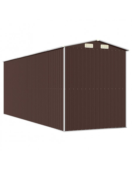 Capanno da Giardino Marrone Scuro 192x523x223cm Acciaio Zincato