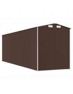 Capanno da Giardino Marrone Scuro 192x606x223cm Acciaio Zincato