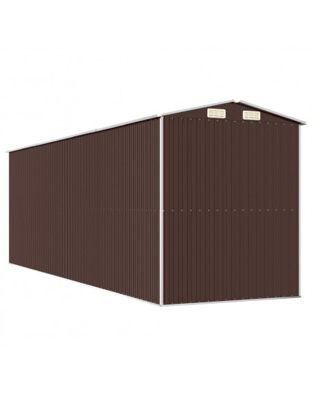 Capanno da Giardino Marrone Scuro 192x606x223cm Acciaio Zincato