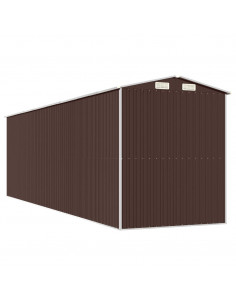 Capanno da Giardino Marrone Scuro 192x689x223cm Acciaio Zincato