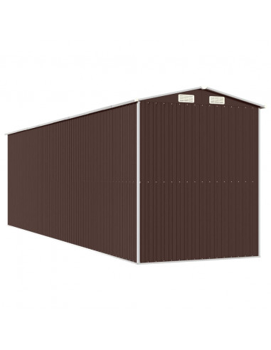 Capanno da Giardino Marrone Scuro 192x689x223cm Acciaio Zincato
