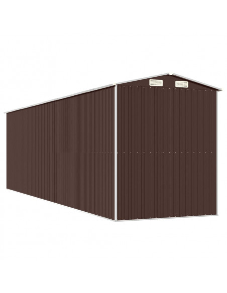 Capanno da Giardino Marrone Scuro 192x689x223cm Acciaio Zincato