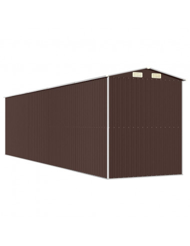 Capanno da Giardino Marrone Scuro 192x772x223cm Acciaio Zincato