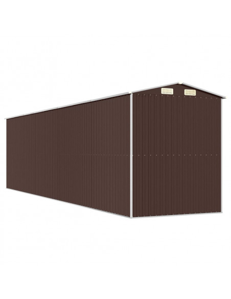Capanno da Giardino Marrone Scuro 192x772x223cm Acciaio Zincato