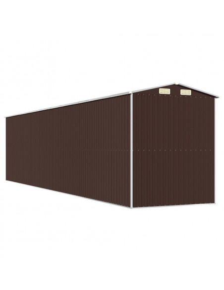 Capanno da Giardino Marrone Scuro 192x855x223cm Acciaio Zincato