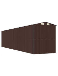 Capanno da Giardino Marrone Scuro 192x938x223cm Acciaio Zincato