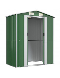 Capanno da Giardino Verde 192x108x223 cm in Acciaio Zincato