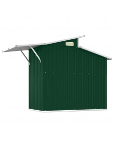 Capanno da Giardino Verde 207x130x208,5 cm Acciaio Zincato