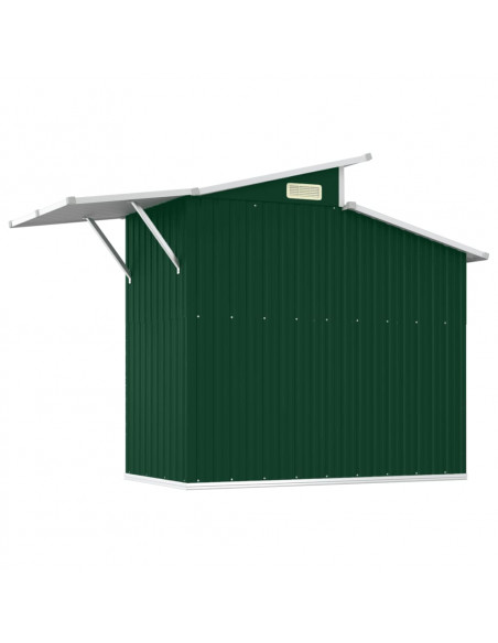 Capanno da Giardino Verde 207x130x208,5 cm Acciaio Zincato