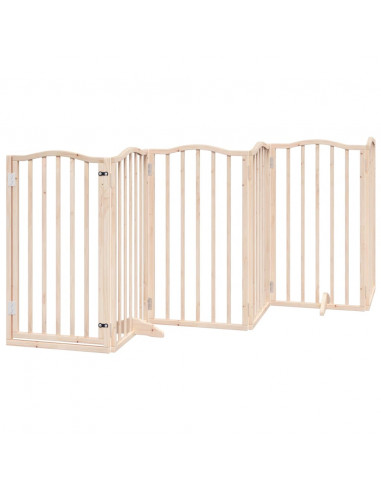 Cancello per Cani Pieghevole 6 Pannelli 300 cm Legno di Pioppo