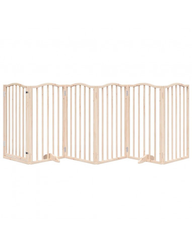 Cancello per Cani Pieghevole 6 Pannelli 300 cm Legno di Pioppo