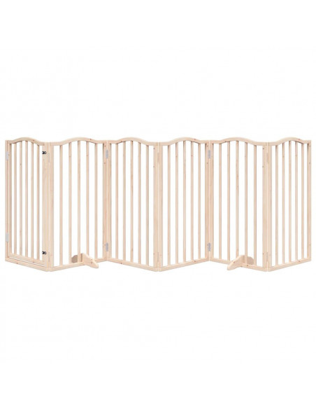 Cancello per Cani Pieghevole 6 Pannelli 300 cm Legno di Pioppo