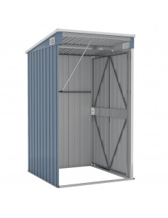 Capanno Giardino a Parete Grigio 118x100x178 cm Acciaio Zincato