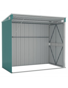 Capanno Giardino a Parete Verde 118x194x178 cm Acciaio Zincato