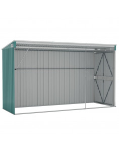 Capanno Giardino a Parete Verde 118x288x178 cm Acciaio Zincato