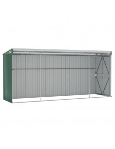Capanno Giardino a Parete Verde 118x382x178 cm Acciaio Zincato
