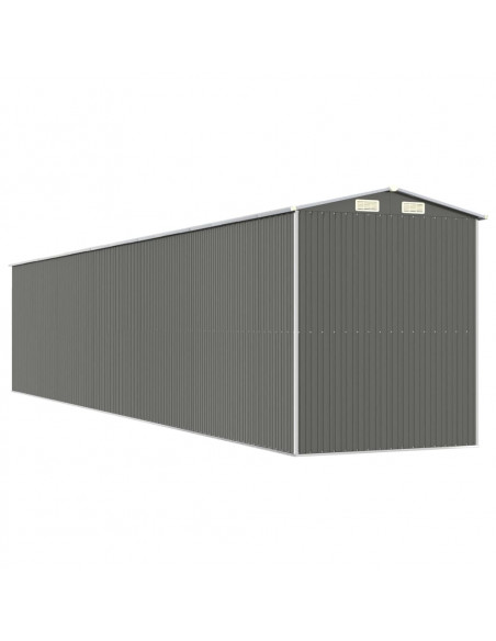Capanno Giardino Grigio Chiaro 192x1021x223 cm Acciaio Zincato