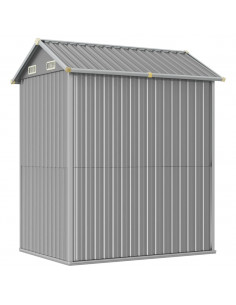 Capanno Giardino Grigio Chiaro 192x152,5x237cm Acciaio Zincato