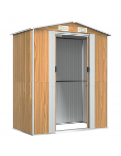 Capanno Giardino Marrone Chiaro 192x108x223 cm Acciaio Zincato