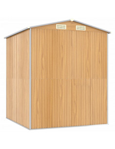 Capanno Giardino Marrone Chiaro 192x191x223 cm Acciaio Zincato