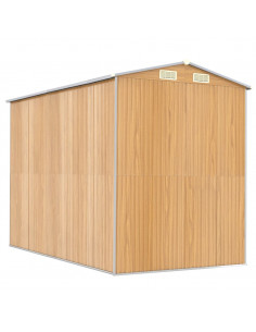 Capanno Giardino Marrone Chiaro 192x274x223 cm Acciaio Zincato