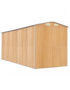 Capanno Giardino Marrone Chiaro 192x523x223 cm Acciaio Zincato