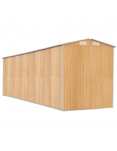 Capanno Giardino Marrone Chiaro 192x689x223 cm Acciaio Zincato
