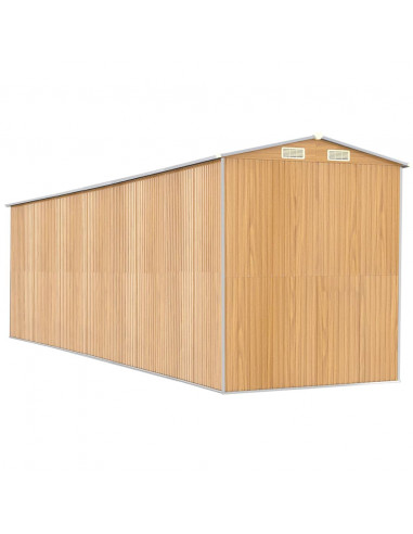 Capanno Giardino Marrone Chiaro 192x689x223 cm Acciaio Zincato