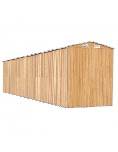 Capanno Giardino Marrone Chiaro 192x938x223 cm Acciaio Zincato