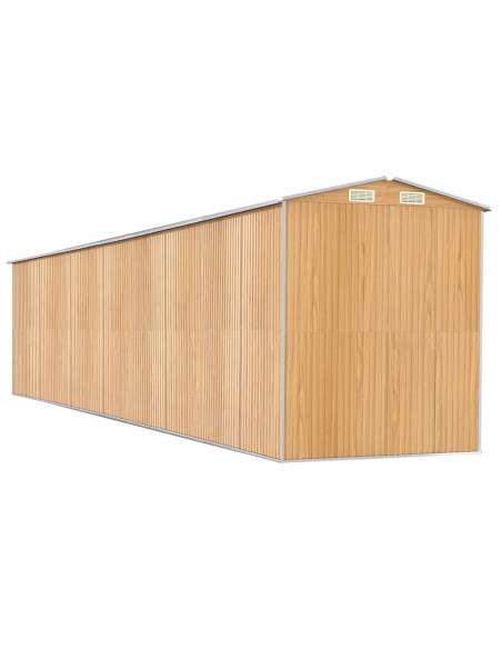 Capanno Giardino Marrone Chiaro 192x938x223 cm Acciaio Zincato