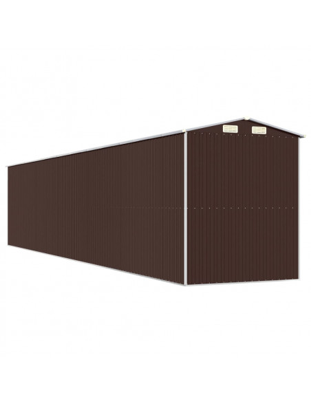 Capanno Giardino Marrone Scuro 192x1021x223 cm Acciaio Zincato