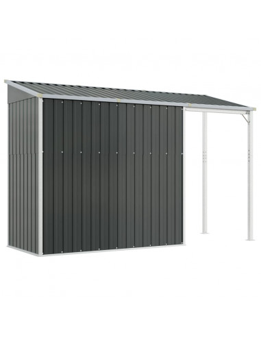 Capanno Giardino Tetto Esteso Antracite 277x110,5x181cm Acciaio