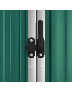 Capanno per Attrezzi Verde 225x89x161 cm in Acciaio Zincato