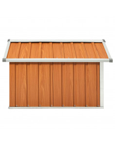 Capanno per Robot Tosaerba 92x97x63 cm Acciaio Zincato Marrone